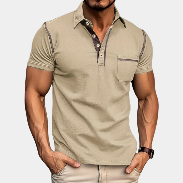 Levoire | Polo Shirt Élégant Pour Hommes À Manches Courtes Khaki