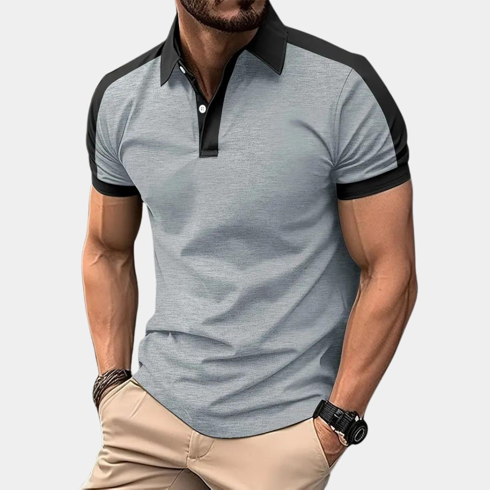 Levoire | T-Shirt Polo Décontracté Pour Homme À Manches Courtes Gris