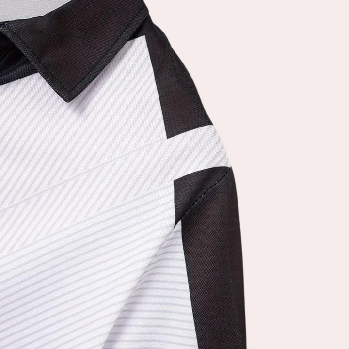 Levoire | Polo À Rayures Élégantes Avec Manches Courtes Et Fermeture Éclair Pour Hommes