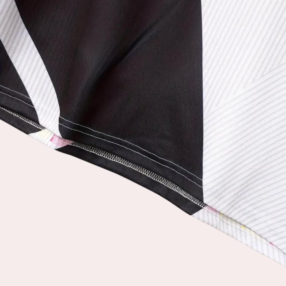 Levoire | Polo À Rayures Élégantes Avec Manches Courtes Et Fermeture Éclair Pour Hommes