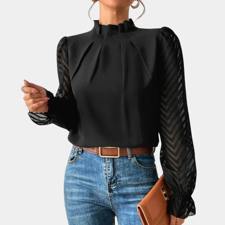 Levoire | Élégante T-Shirt Femme À Manches Longues Intemporelle, Élégante & Polyvalente Noir