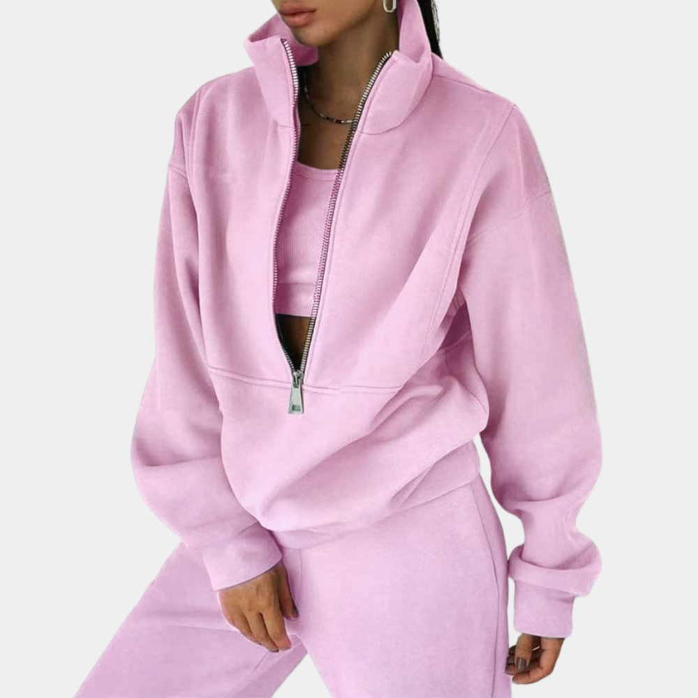 Levoire | Chemisier À Manches Longues Et Pantalons Taille Haute Rosa