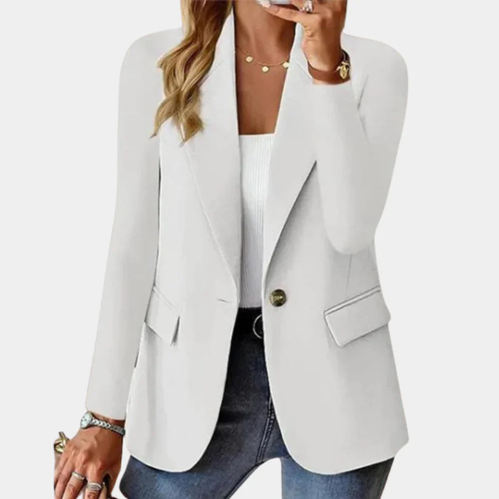 Levoire | Blazer D'Été Ajusté Extensible Pour Femmes Blanc