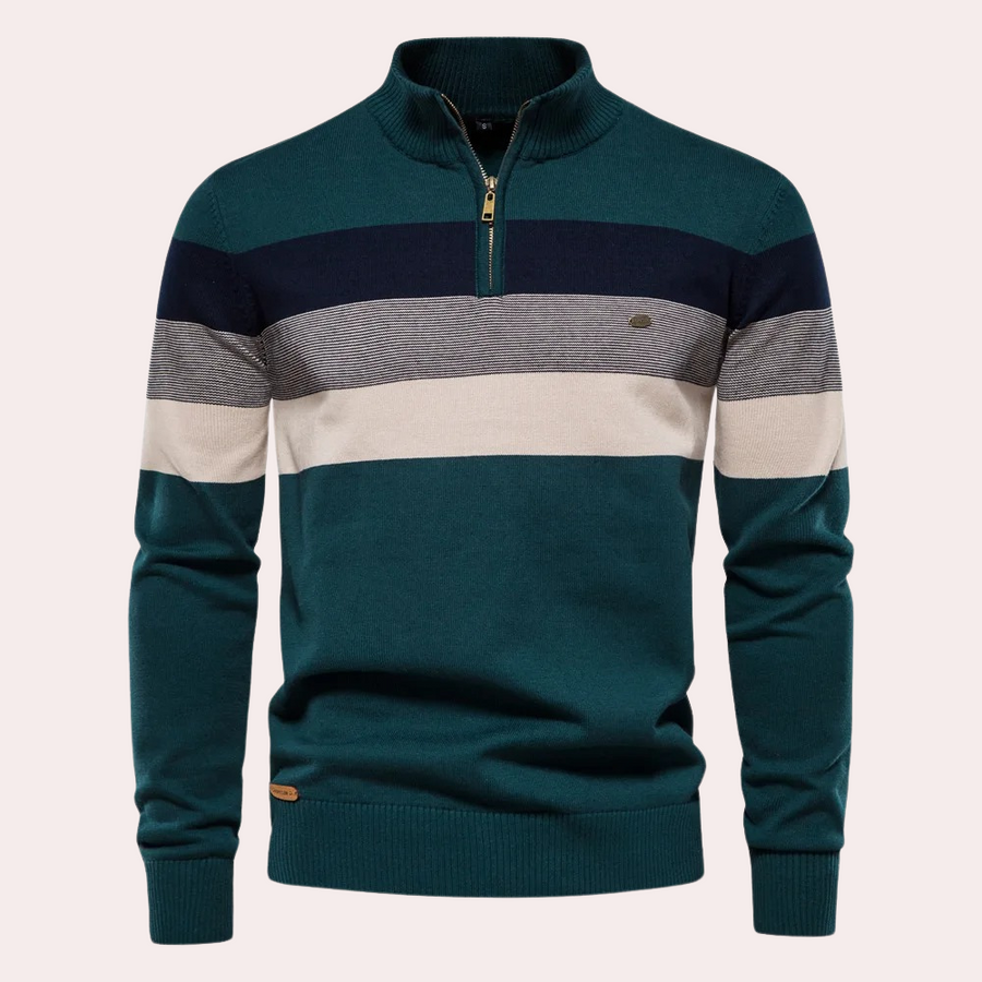 Levoire | Pull Pour Homme À Rayures Tendance Vert