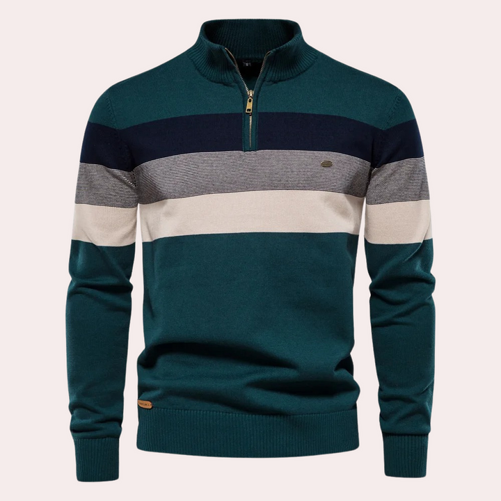 Levoire | Pull Pour Homme À Rayures Tendance Vert