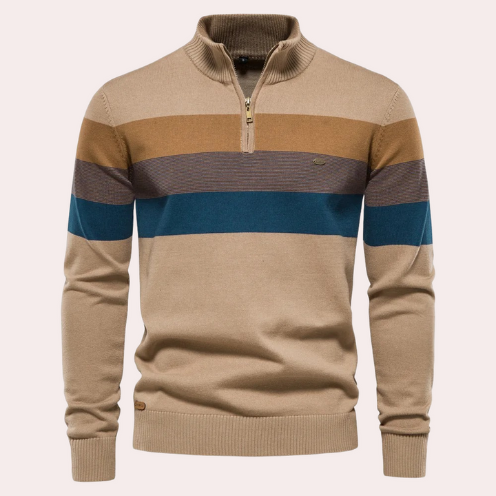 Levoire | Pull Pour Homme À Rayures Tendance Khaki