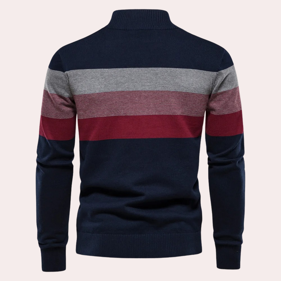 Levoire | Pull À Demi Zip Rayures Tendance Pour Le Quotidien
