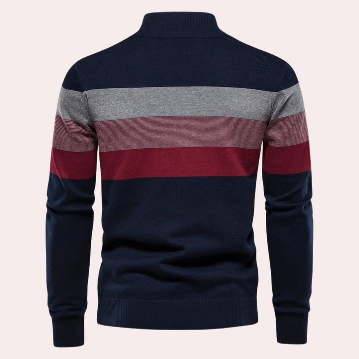 Levoire | Pull À Demi Zip Rayures Tendance Pour Le Quotidien