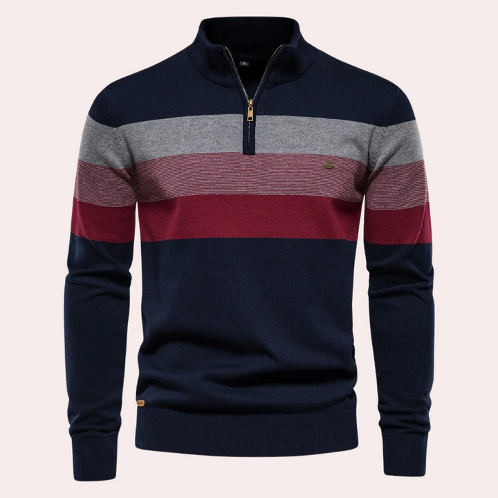 Levoire | Pull Pour Homme À Rayures Tendance Bleu marine