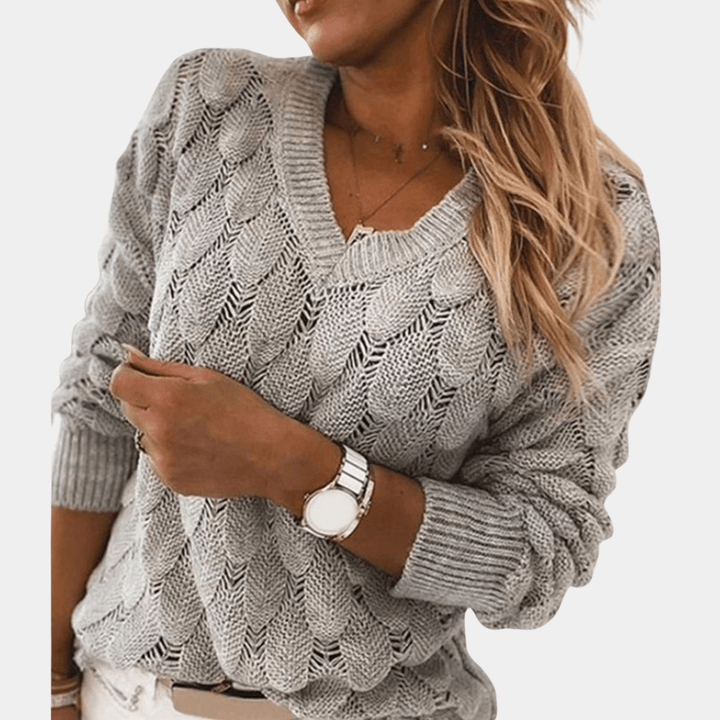 Levoire | Col V En Fédre, Pull À Manches Longues Gris