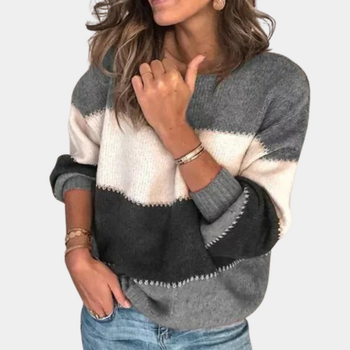 Levoire | Pull Loose En Maille Nid D'Abeille Gris