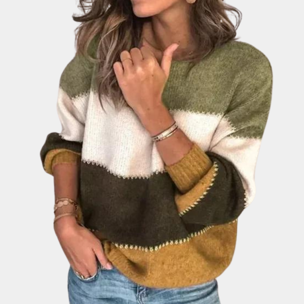 Levoire | Pull Loose En Maille Nid D'Abeille Vert