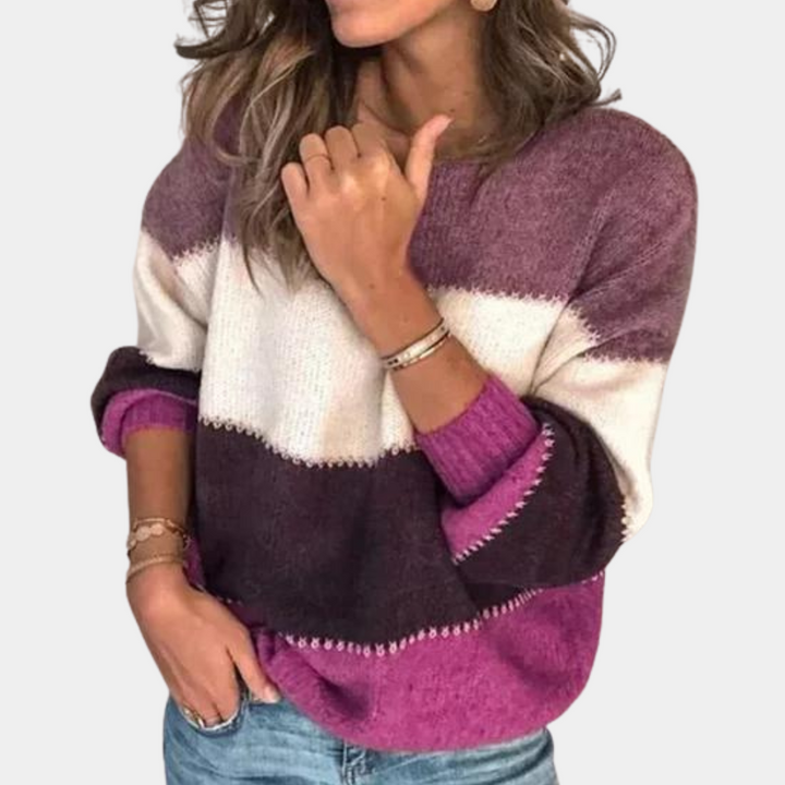 Levoire | Pull Loose En Maille Nid D'Abeille Purppura