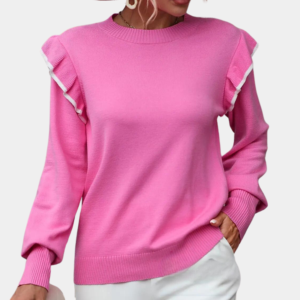 Levoire | Pulls Pour Femmes À Motif Volant Confortable Rosa