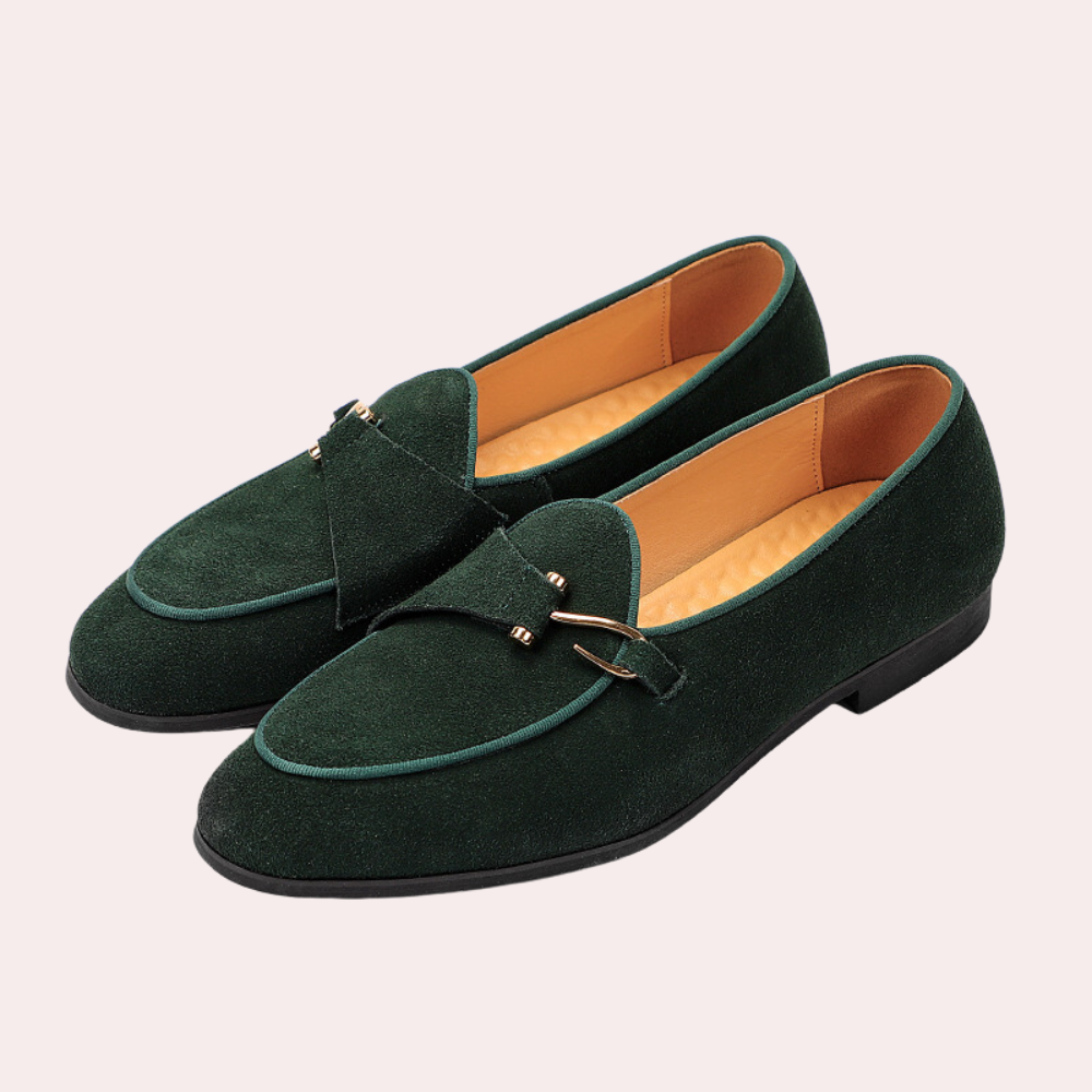 Levoire | Mocassins Pour Hommes Cuir Bovin Luxe Legers Et Confortables Vert