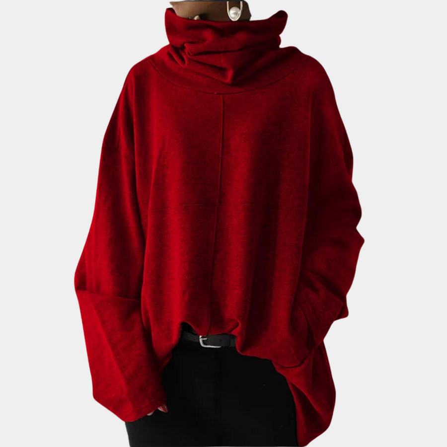 Levoire | Pull Moderne Pour Femmes Avec Col Roulé Rot