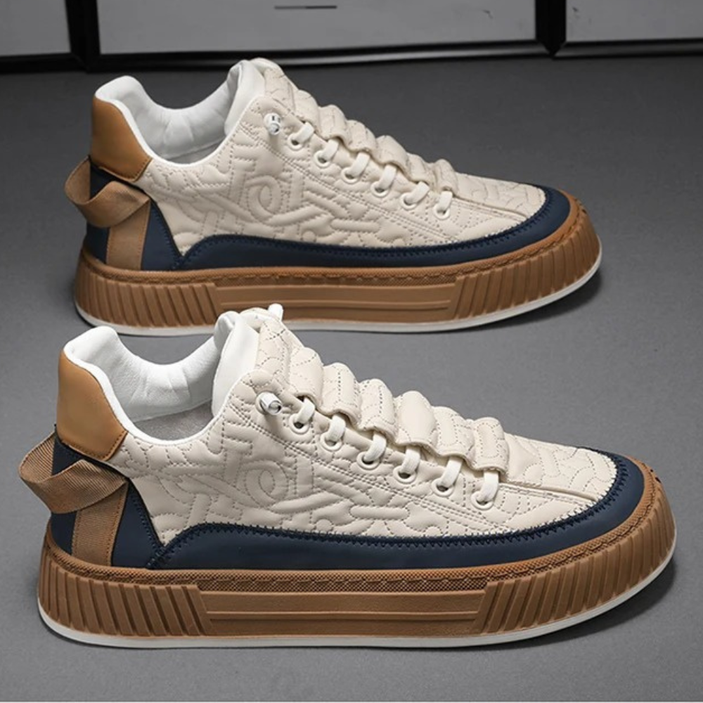 Levoire | Baskets Pour Hommes Decontracte Et Unique Multicolore Tendance Blanc