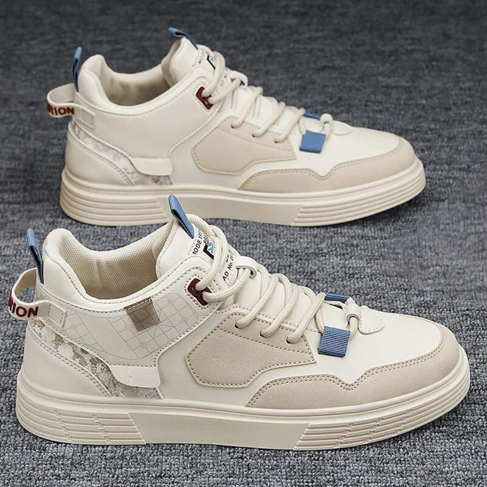 Levoire | Baskets Pour Hommes Cuir De Haute Qualite Respirant Et Elegant Beige