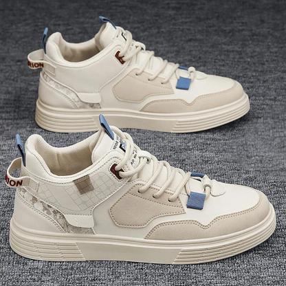 Levoire | Baskets Pour Hommes Cuir De Haute Qualite Respirant Et Elegant Beige