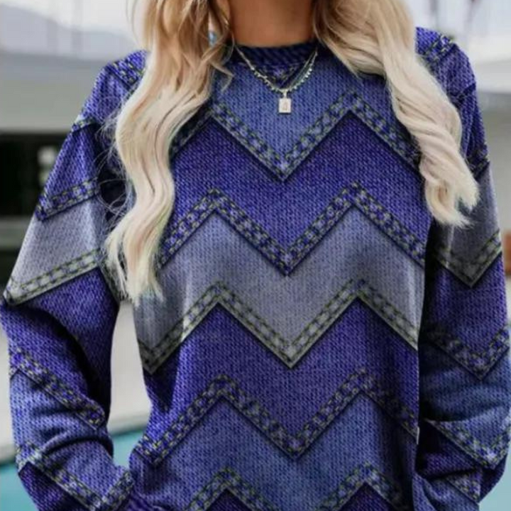 Levoire | Pull À Rayures Élégantes D'Hiver Bleu foncé