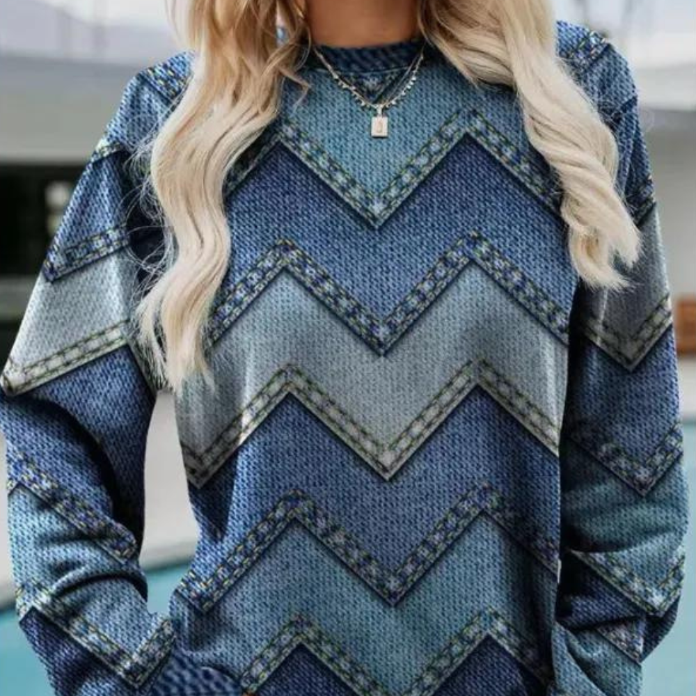 Levoire | Pull À Rayures Élégantes D'Hiver Bleu clair