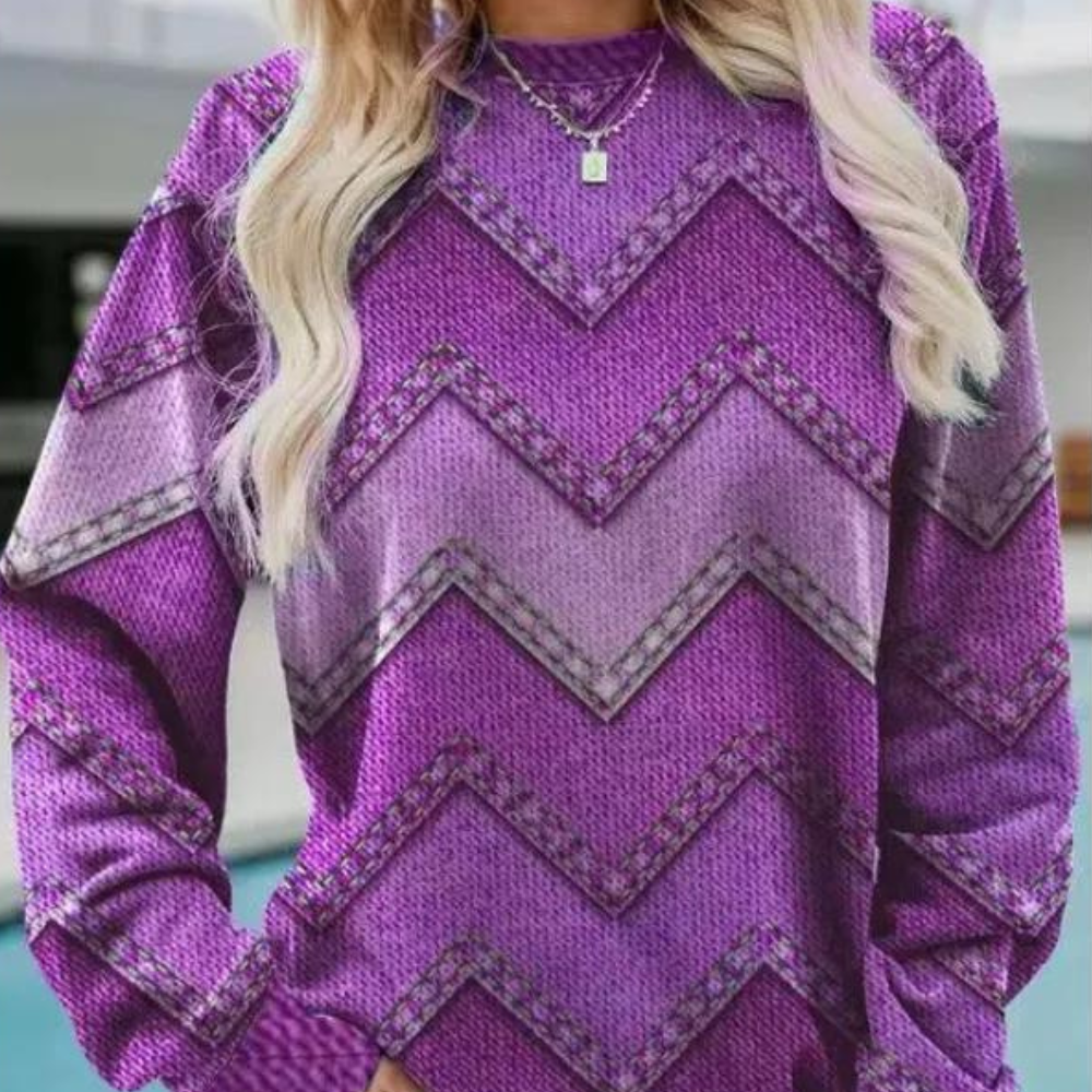 Levoire | Pull À Rayures Élégantes D'Hiver Purppura