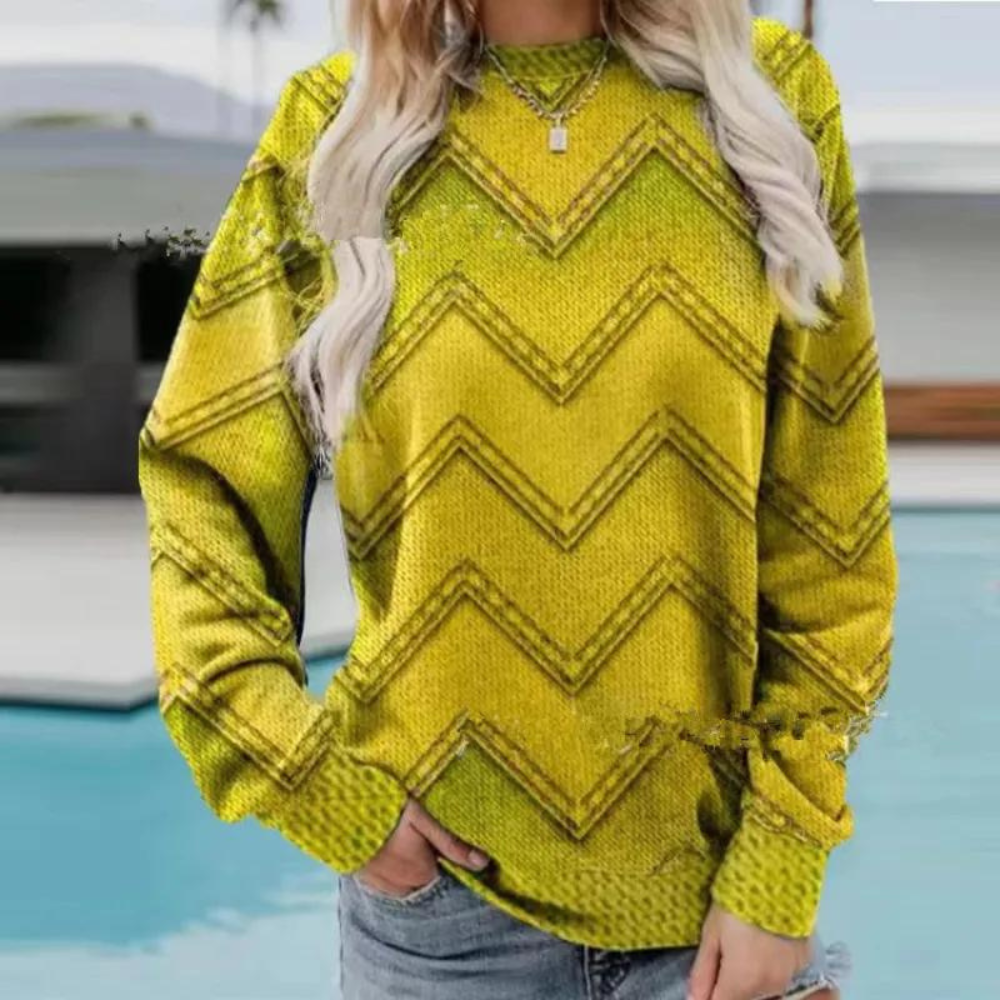 Levoire | Pull À Rayures Élégantes D'Hiver Jaune