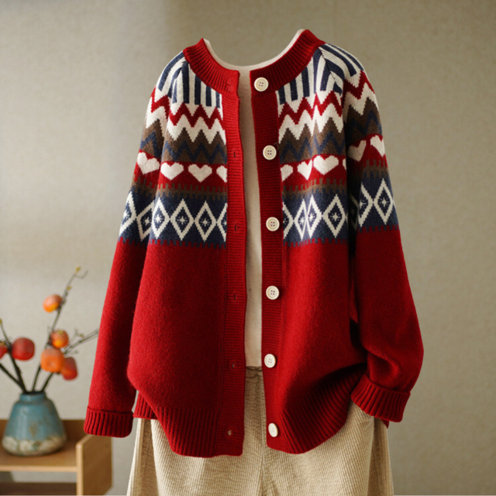 Levoire | Pull D’Hiver Col Bardot Moderne Rouge