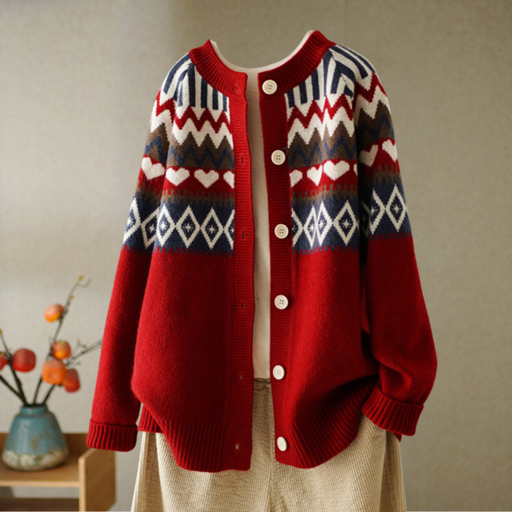 Levoire | Pull D’Hiver Col Bardot Moderne Rouge