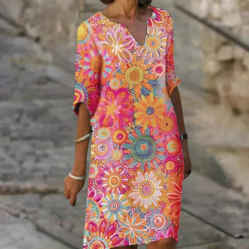 Levoire | Robe À Fleurs Courte Tendance Rose