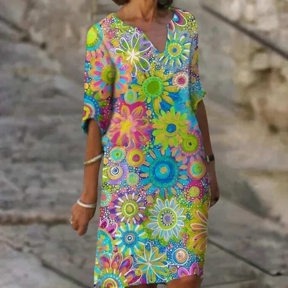 Levoire | Robe À Fleurs Courte Tendance Vert