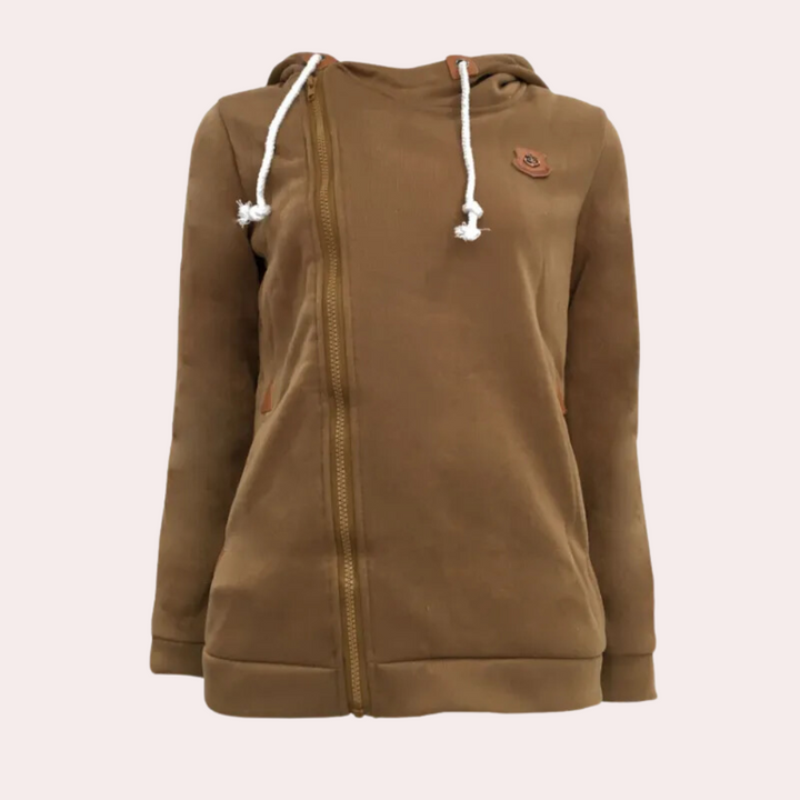 Levoire | Sweat-Shirt À Capuche Zippé À Manches Longues Khaki