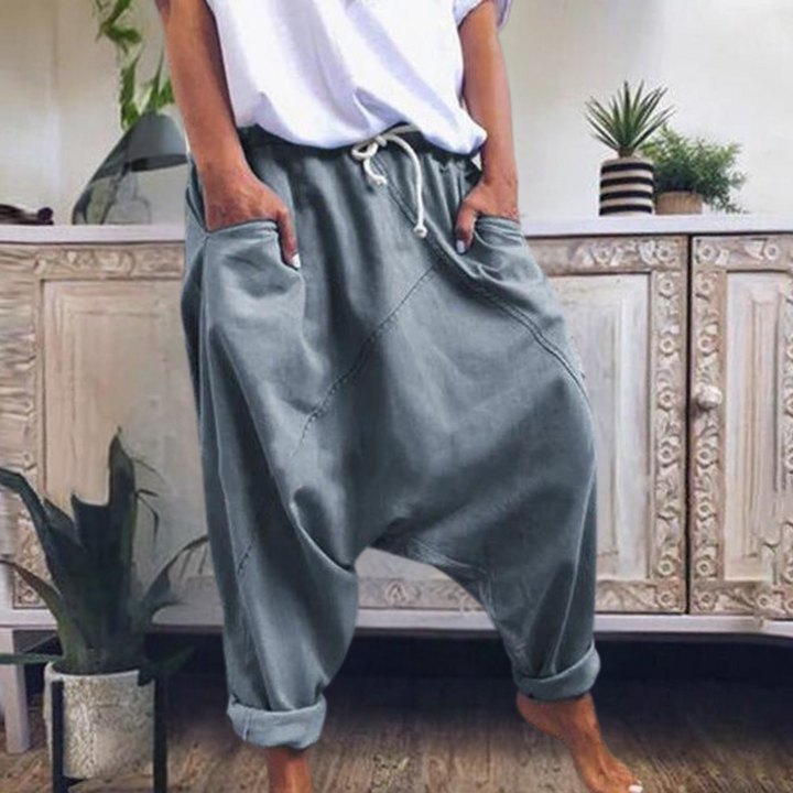 Levoire | Pantalons À Cordon Avec Poches Pour Femmes Gris