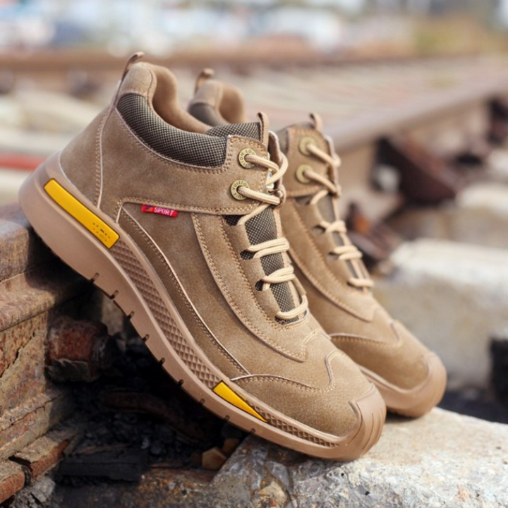 Levoire | Chaussures De Travail Pour Hommes S3 Embout En Acier Confortables Et Elegantes Khaki