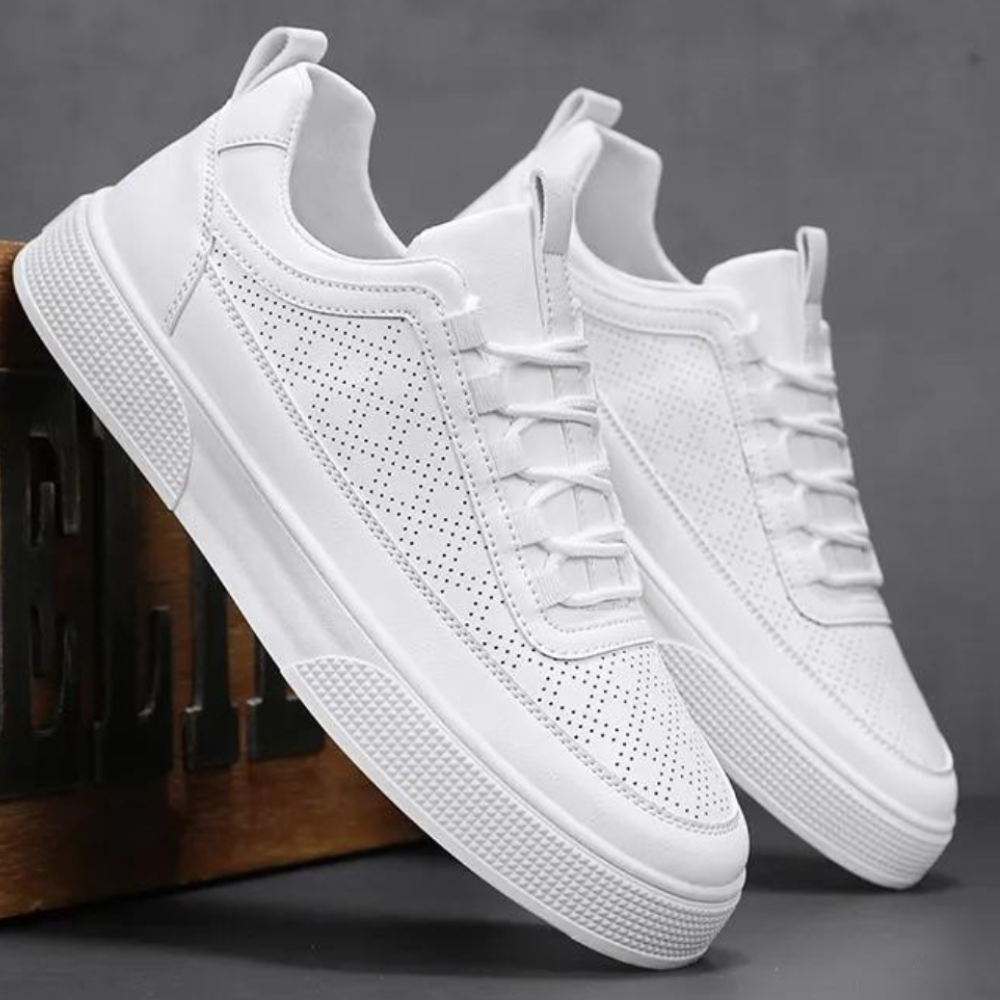 Levoire | Baskets Motif Perforé Confortables Blanc