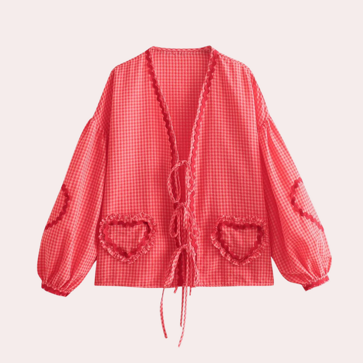 Levoire | Haut À La Mode Pour Femmes Avec Appliqué Cœur Rot