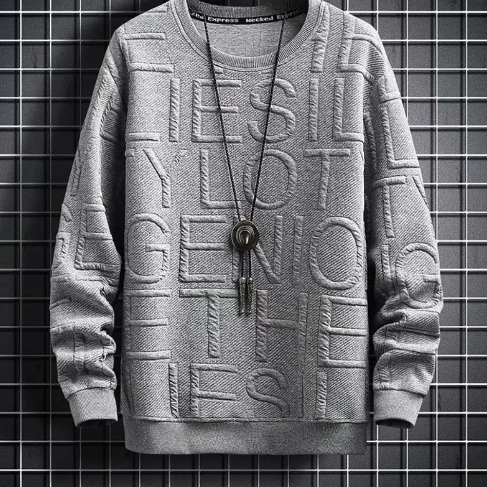 Levoire | Pull Homme Avec Structure En Relief Gris