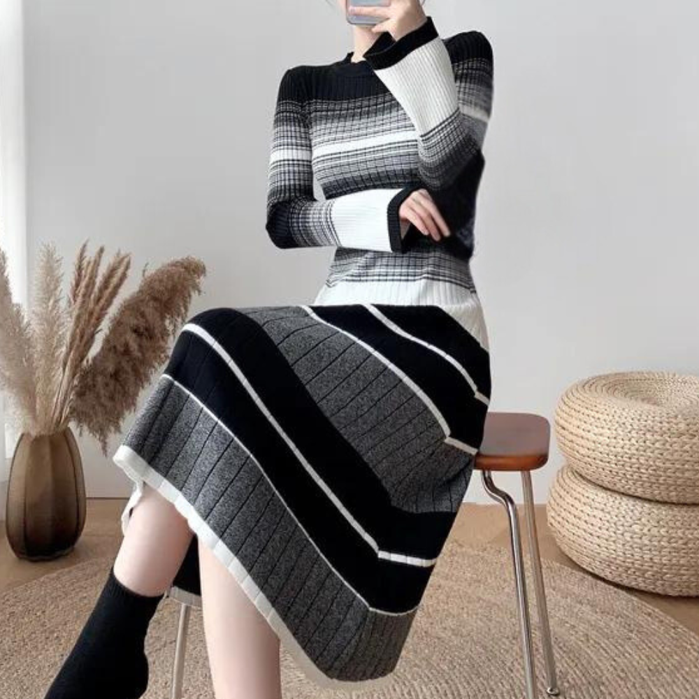 Levoire | Robe Midimètre À Rayures Élégante & Confortable