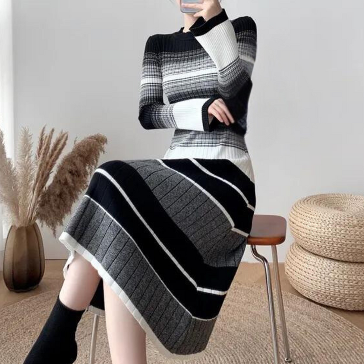 Levoire | Robe Midimètre À Rayures Élégante & Confortable