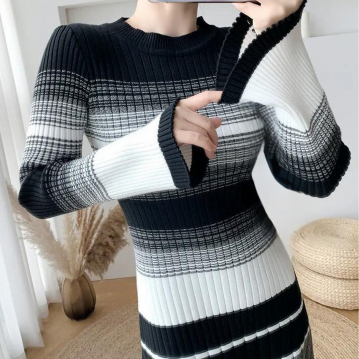Levoire | Robe Midimètre À Rayures Élégante & Confortable