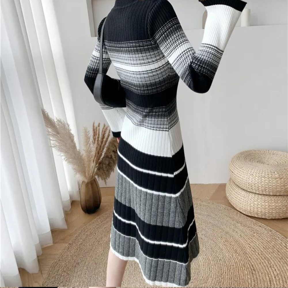 Levoire | Robe Midimètre À Rayures Élégante & Confortable