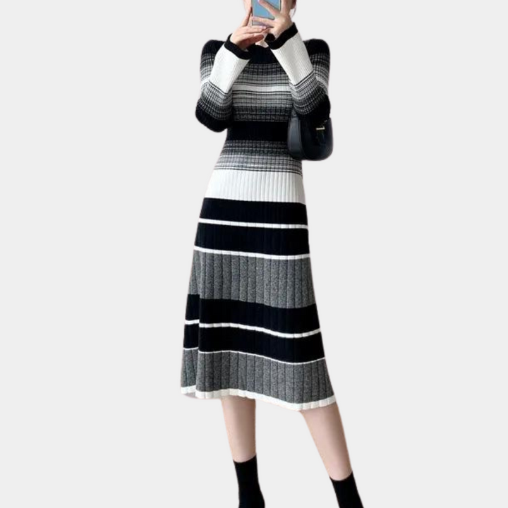 Levoire | Robe Midimètre À Rayures Élégante & Confortable