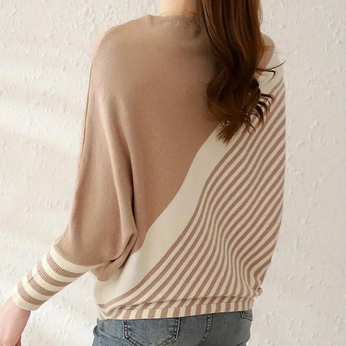 Levoire | Pull Chauve-Souris Rayé Confortable Pour Femmes