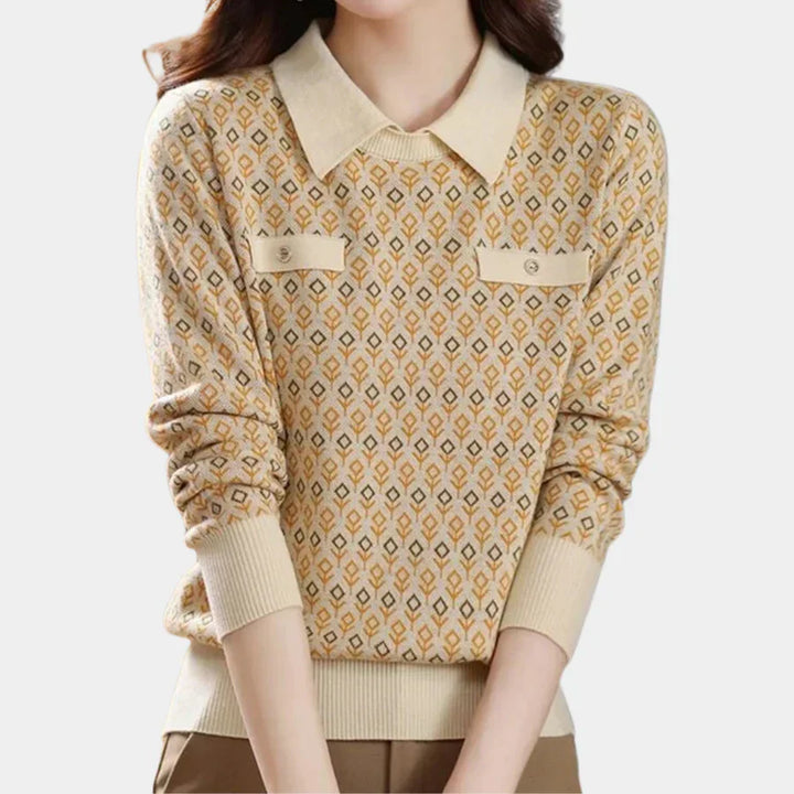 Levoire | Pull Femme Tricoté Élégant Abricot