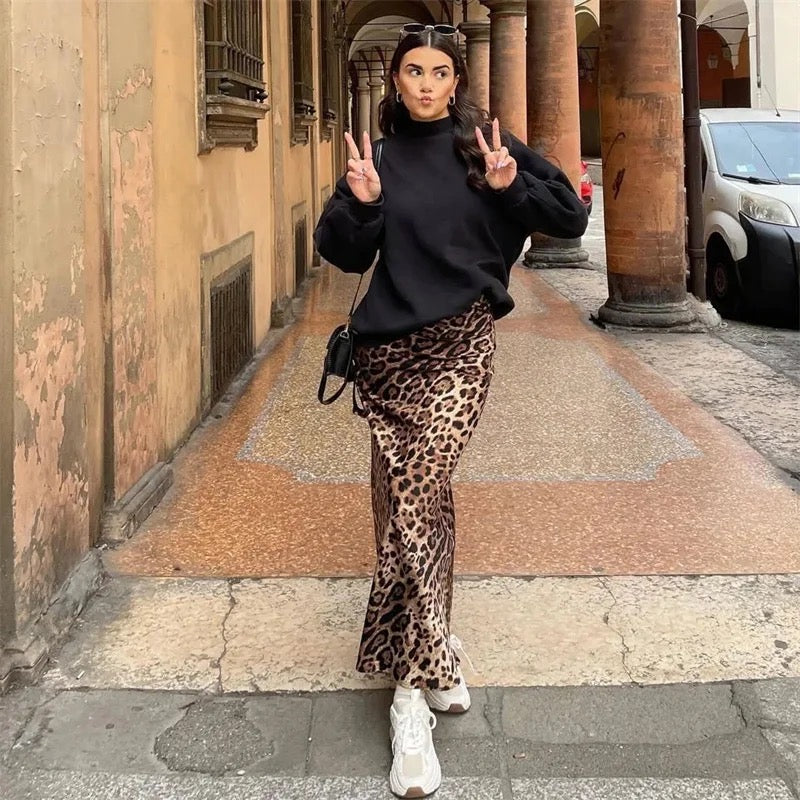 Levoire | Jupe En Satin À Motif Léopard