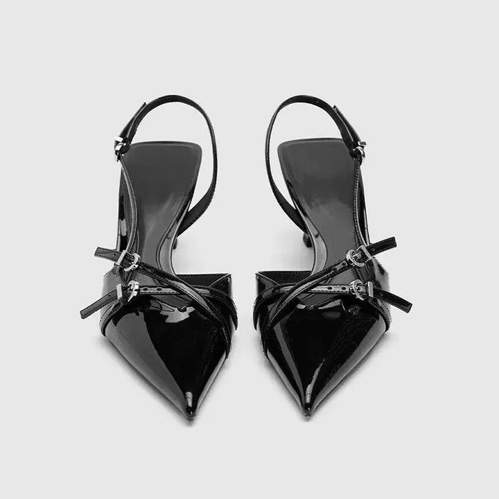 Levoire | Escarpins En Vernis Noir À Brides