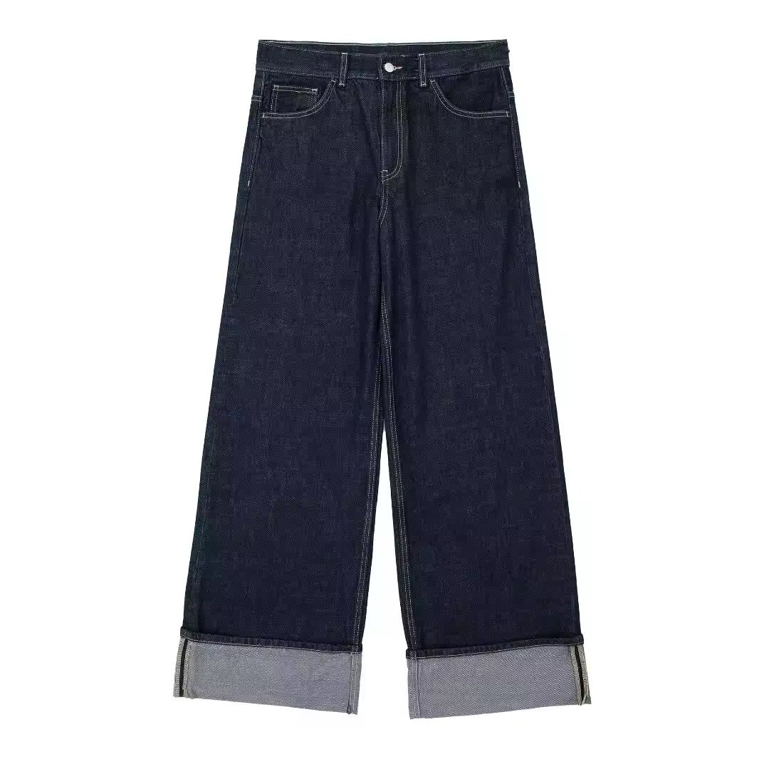 Levoire | Jean À Jambe Large Avec Revers