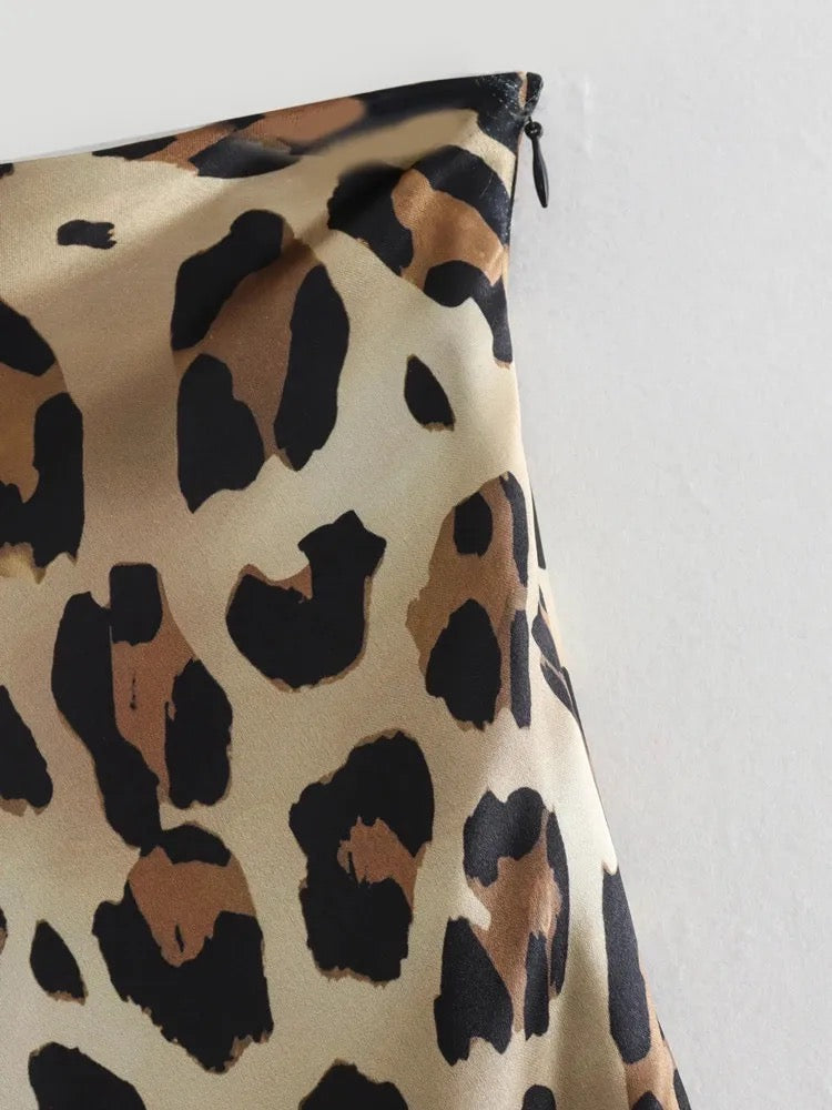 Levoire | Jupe En Satin À Motif Léopard