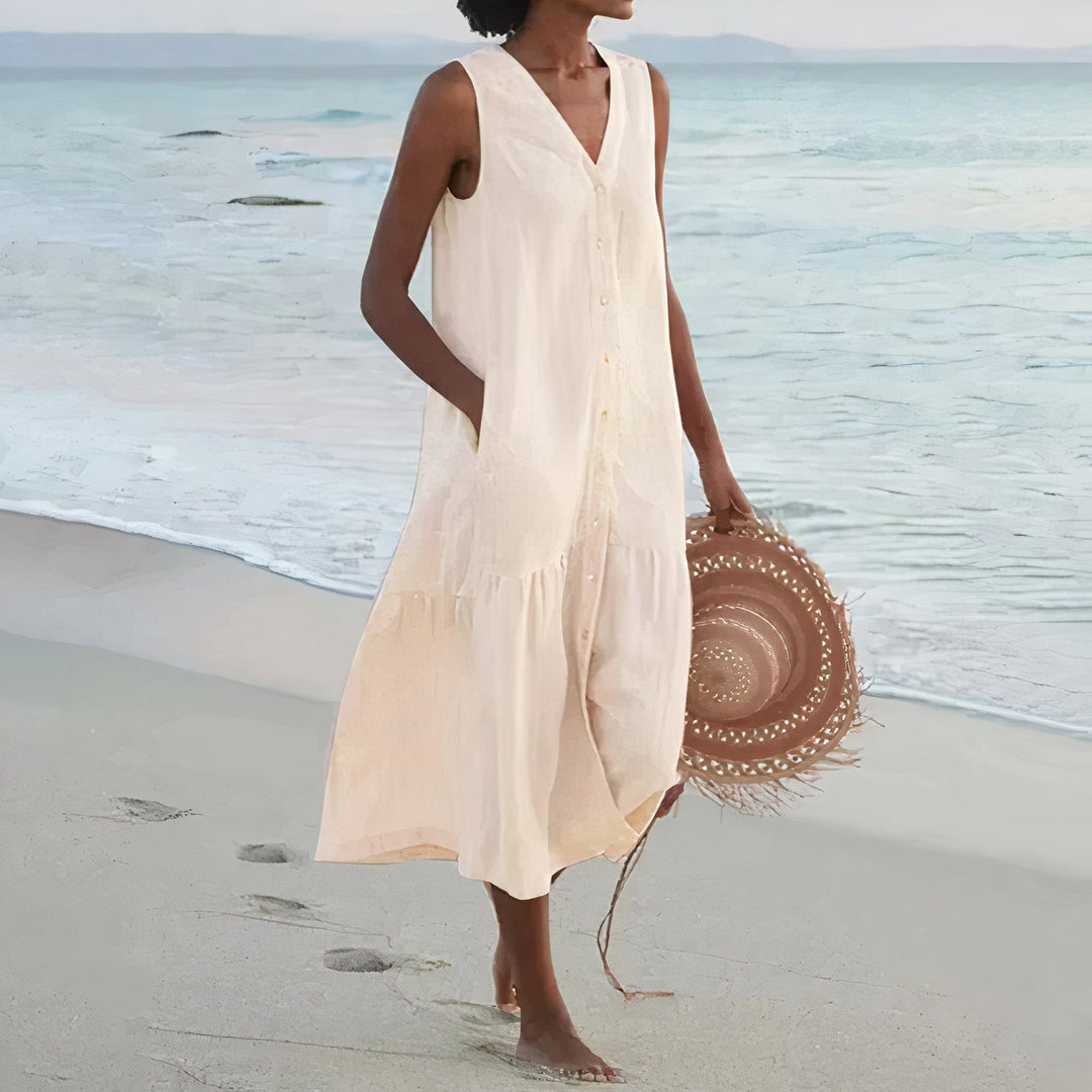 Levoire | Robe De Plage En Lin Pour Femmes Braun
