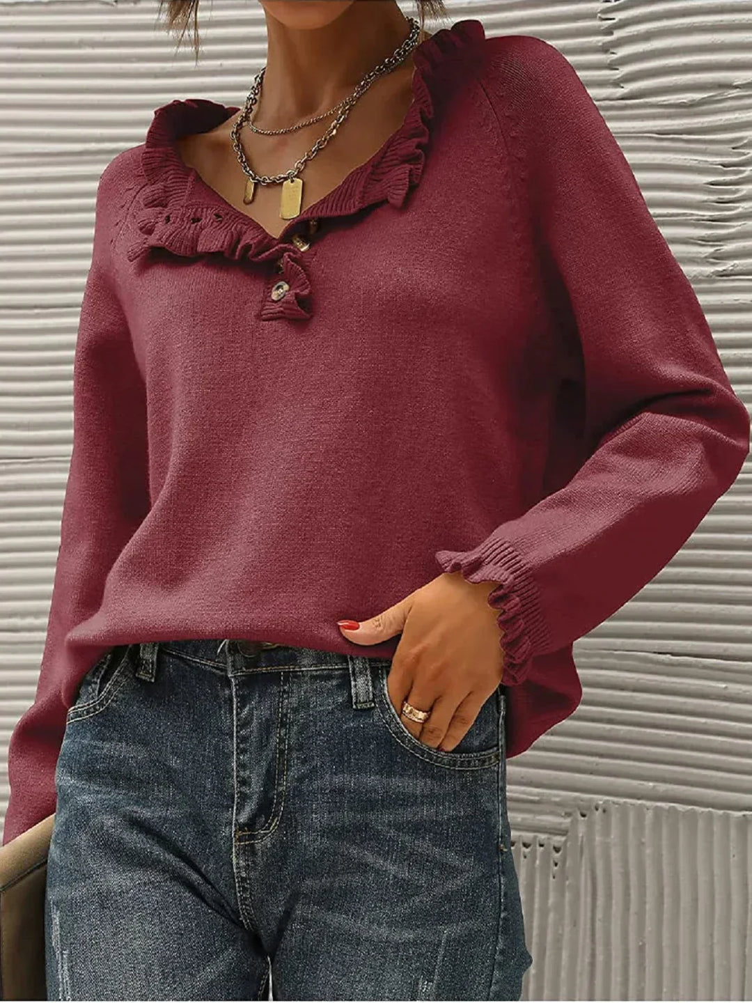 Levoire | Pull Léger Pour Femmes Vin rouge
